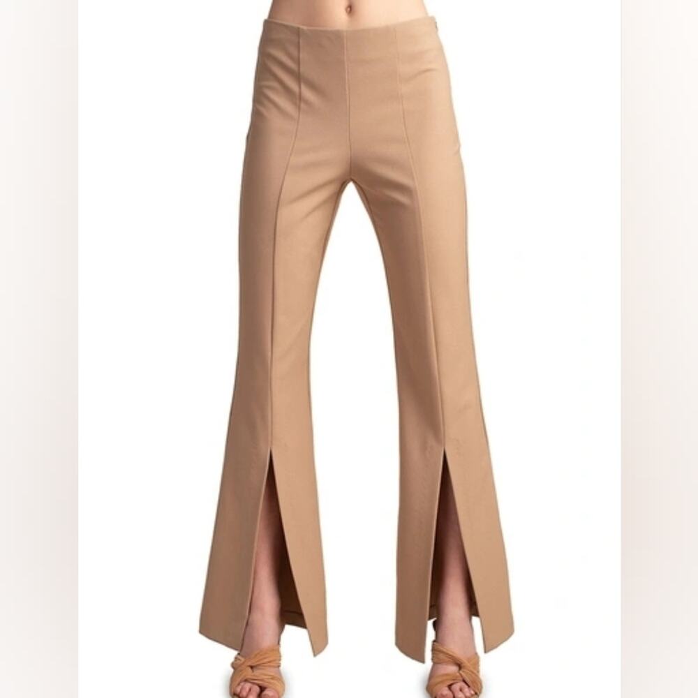TRINA TURK Dynamic Front-slit Pants In Camel
